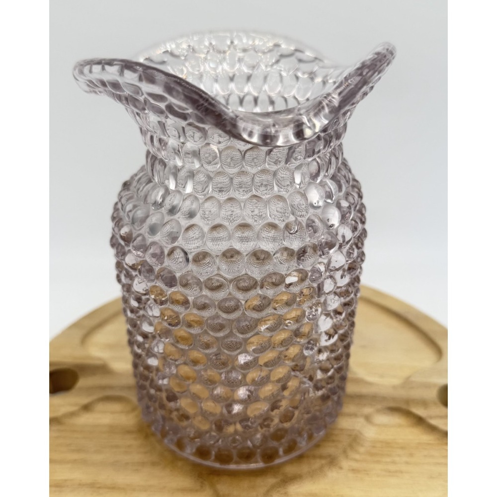 Rare EAPG Sun Purple Glass Hobnail Vase Flared Rim Manganese 6" Vintage READ